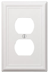 Amerelle 149DW Receptacle Wallplate, 5 in L, 2-7/8 in W, 1 -Gang, Steel, White, Screw Mounting